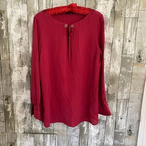 Escada 100% silk red long sleeve top